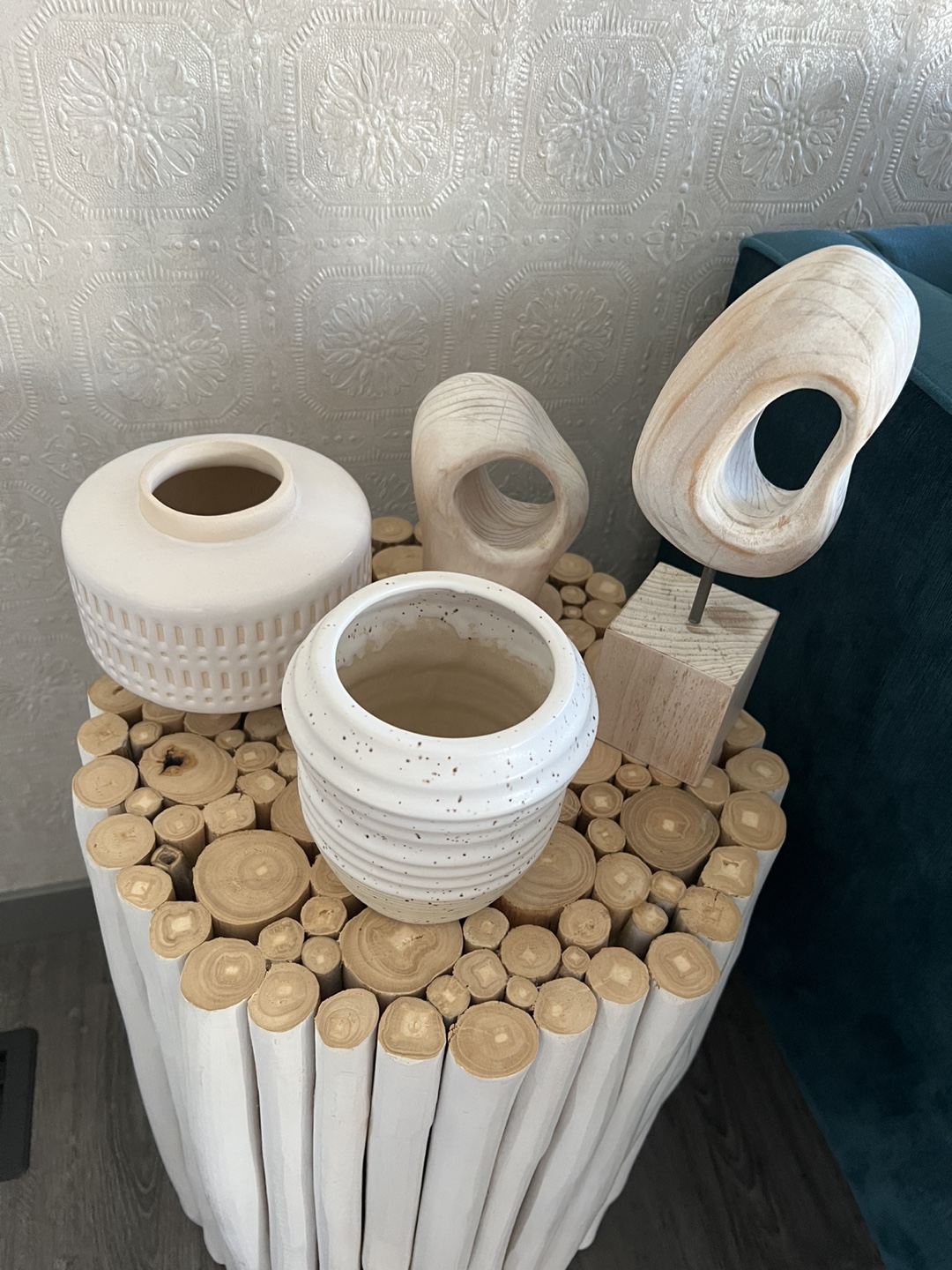 Assorted Decorative Vases & Wood Accent Pieces