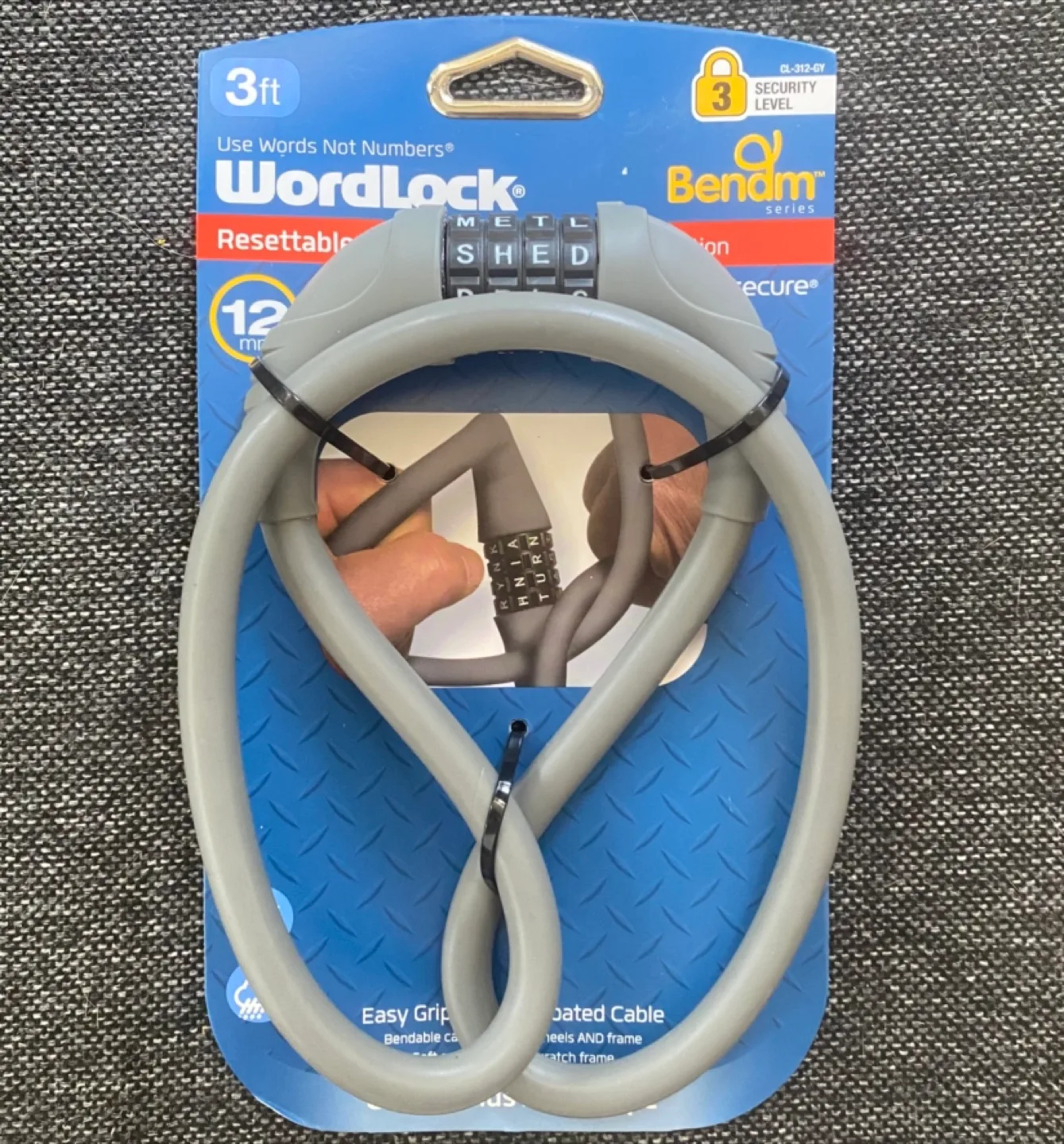 WordLock Bendm Series Bike Lock - 3 ft thumbnail