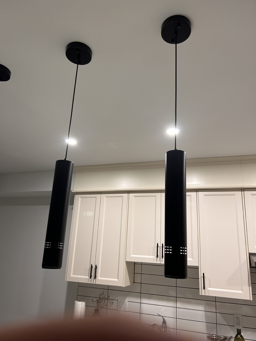 Black Cylinder Pendant Lights - photo 2