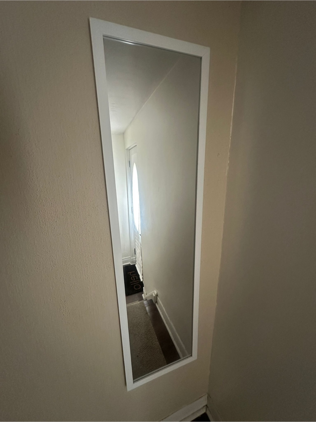 White Framed full length Mirror