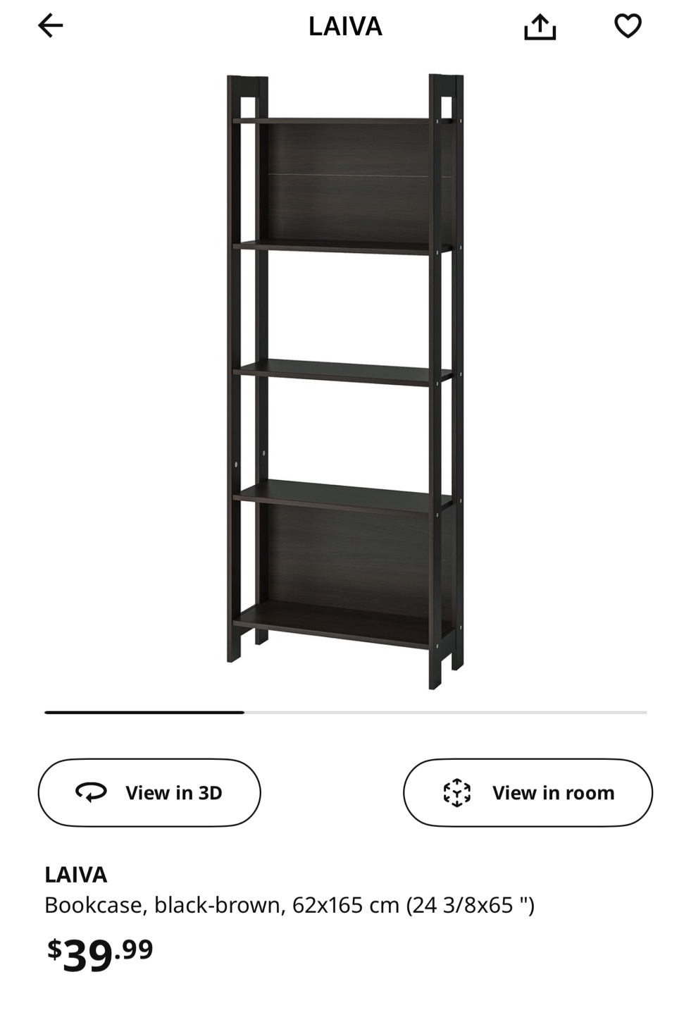 IKEA LAIVA Black-Brown Bookcase Set of 2 - photo 3