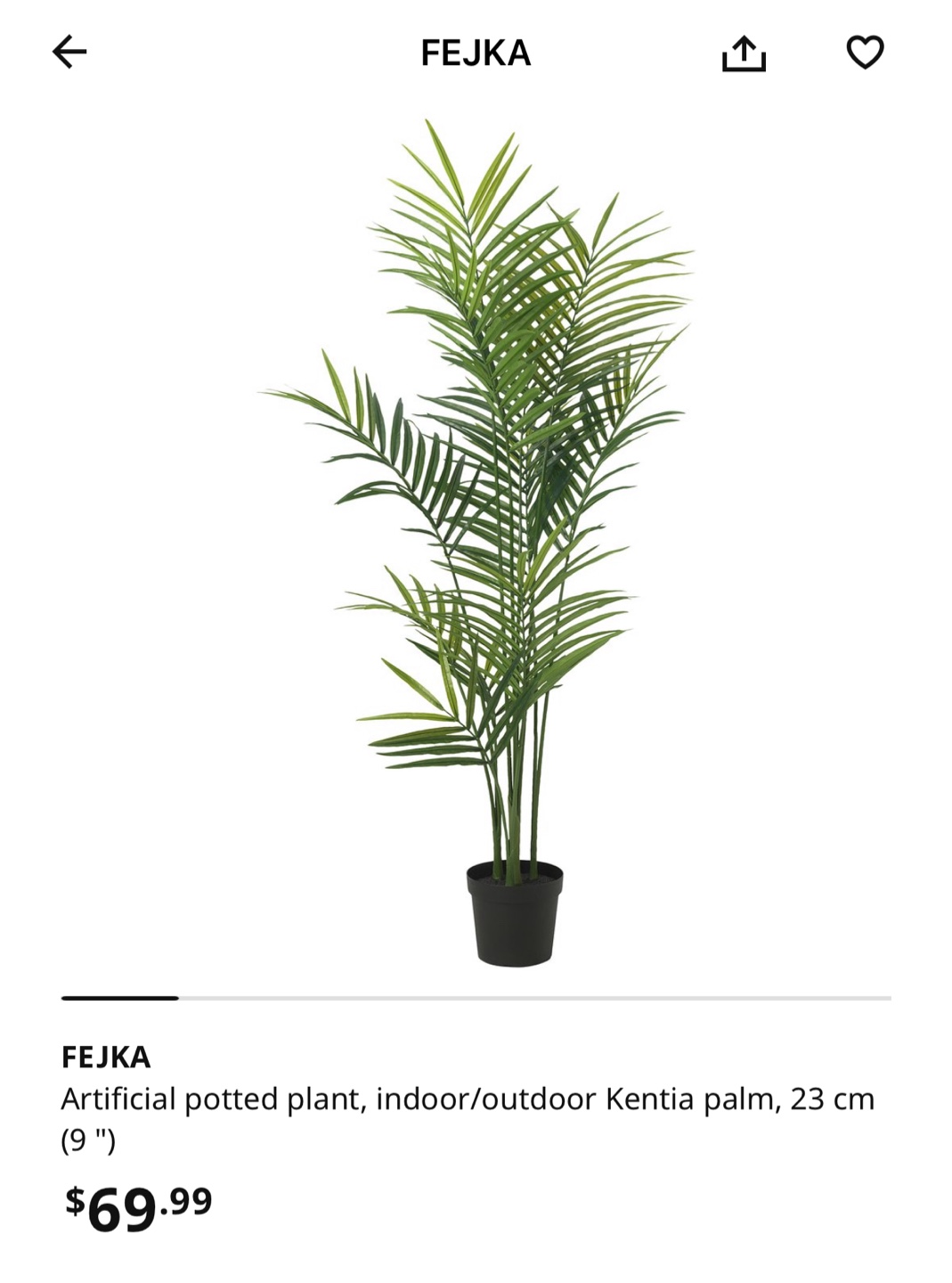 IKEA FEJKA Artificial Kentia Palm & White Base - photo 2