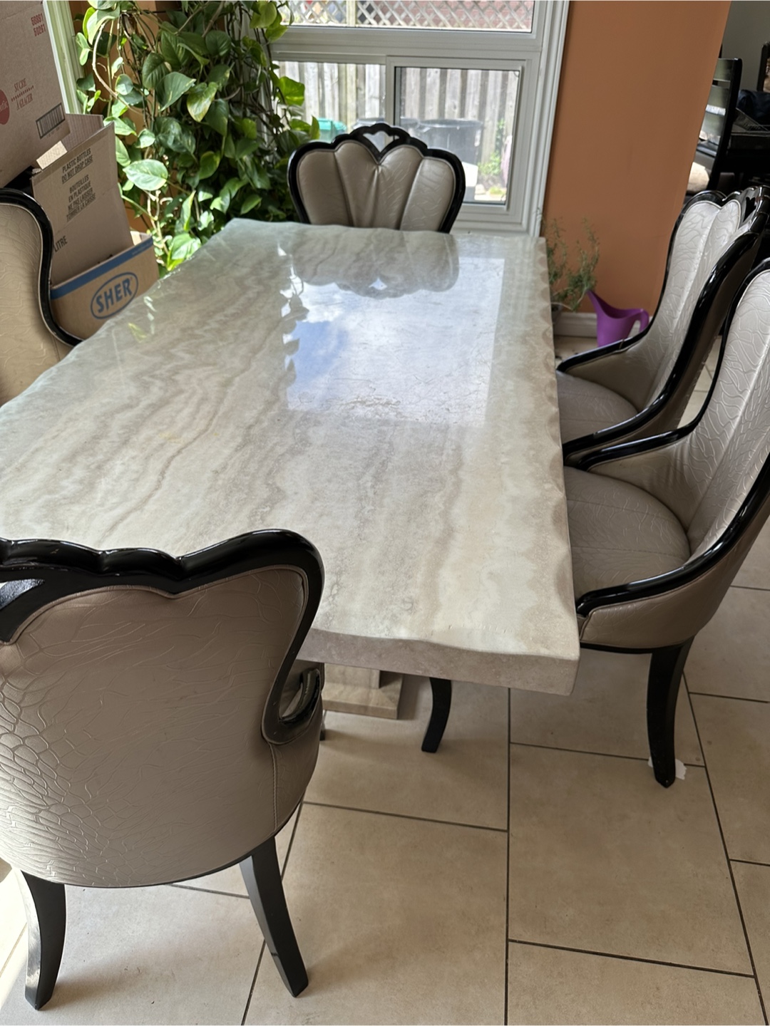 Dining table with 6 chairs