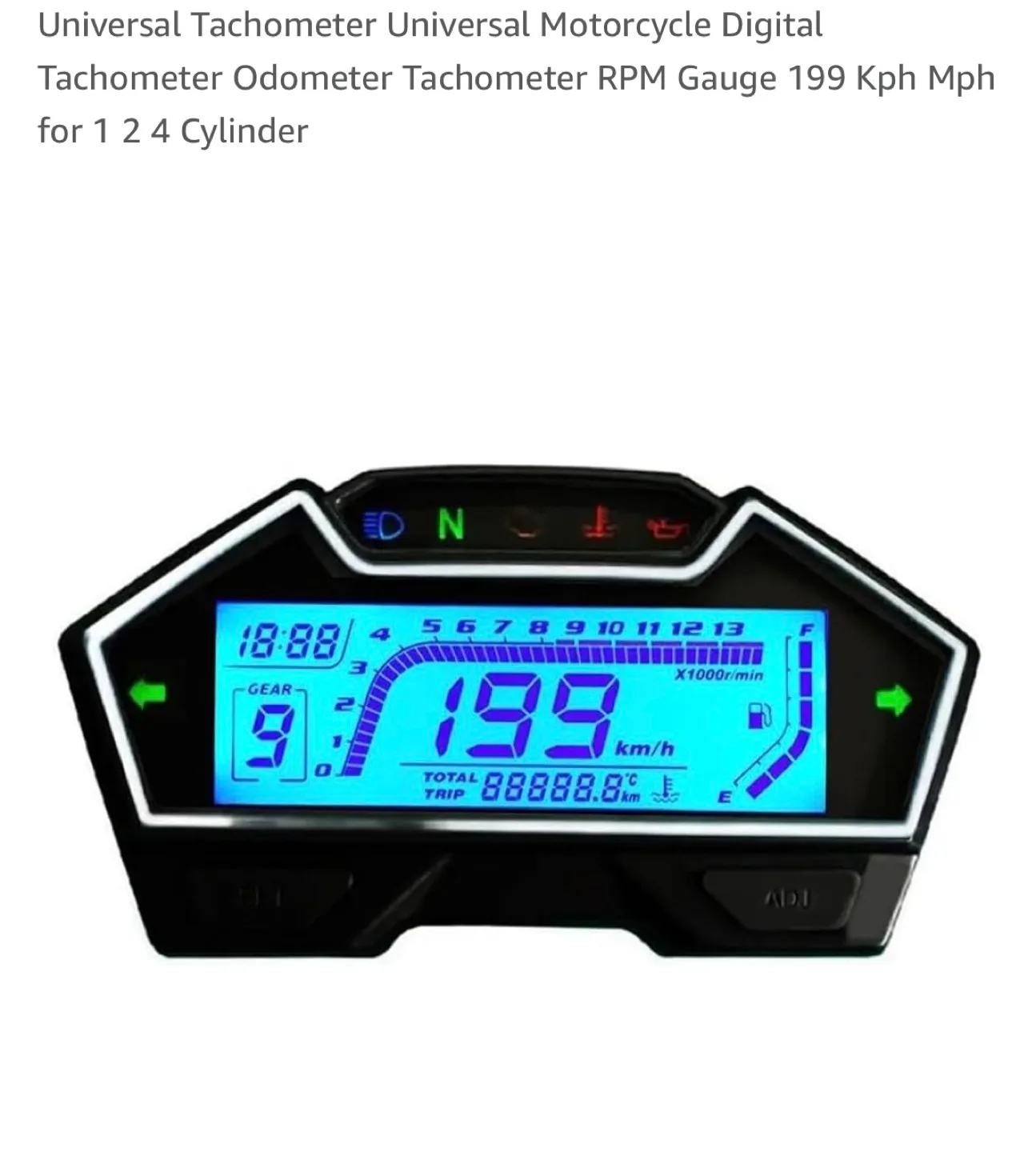 Universal Motorcycle Digital Tachometer thumbnail