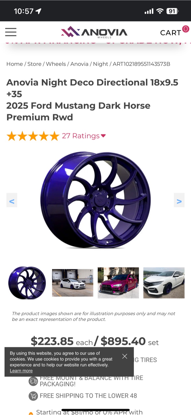 Anovia Night Deco Directional 18x9.5 Wheels - photo 5