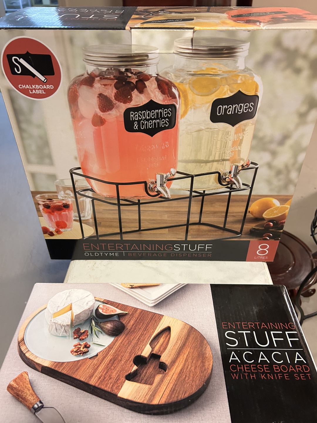 Cheese Board set & Beverage Dispenser