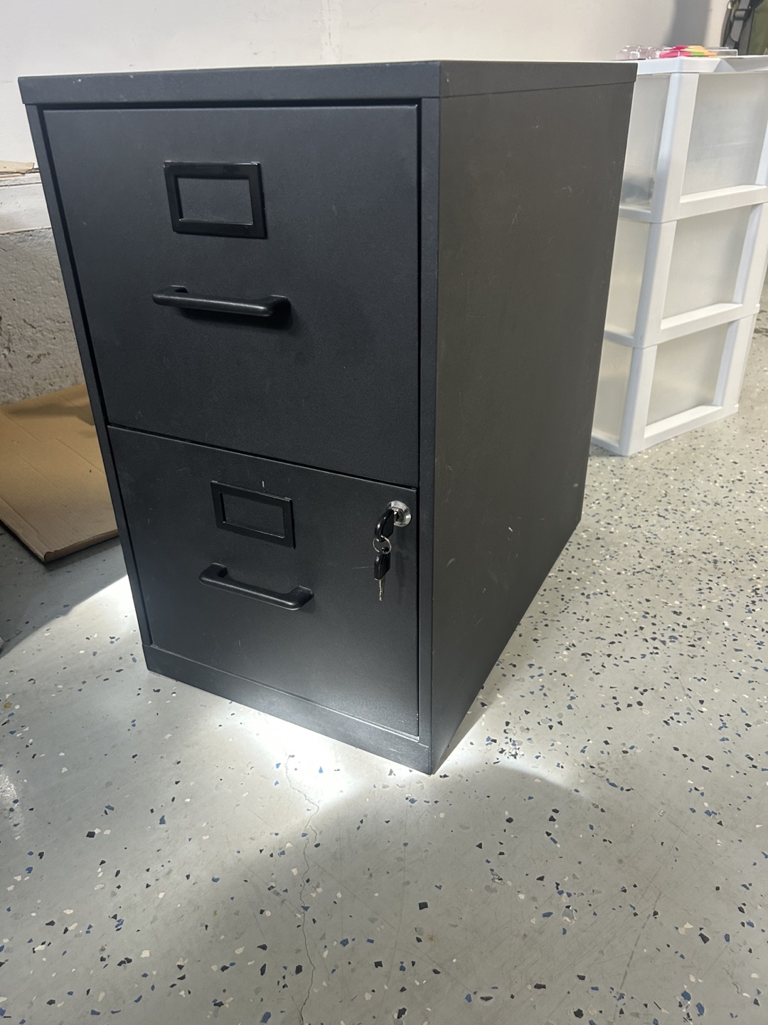 Black 2-Drawer Filing Cabinet - photo 2