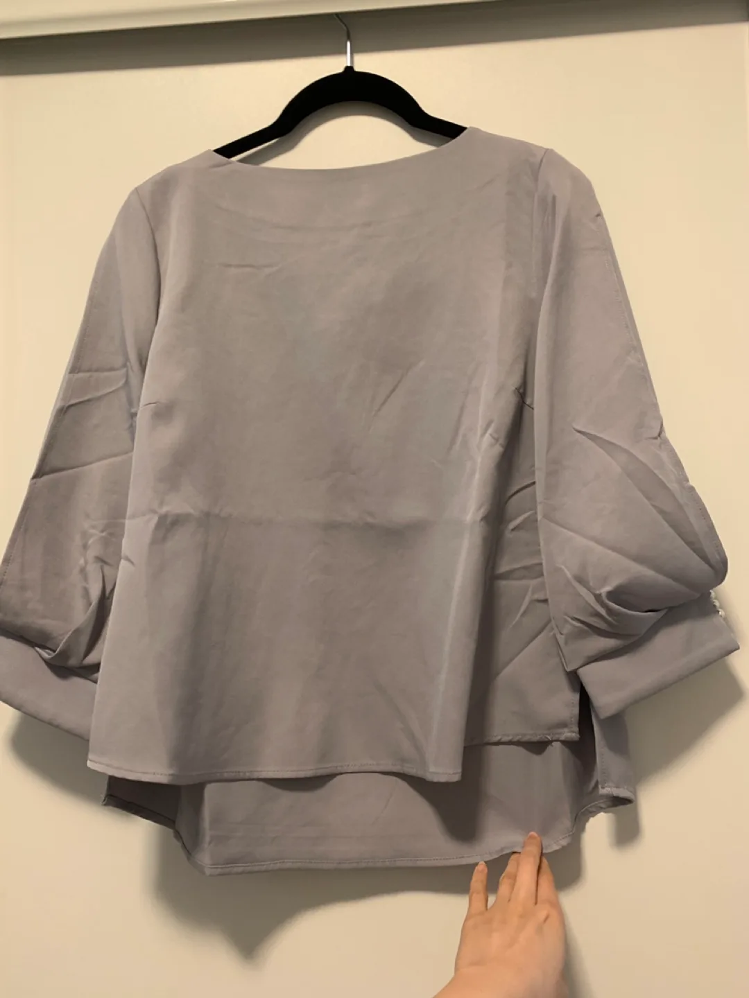 Japanese Grey Long Sleeve Blouse thumbnail