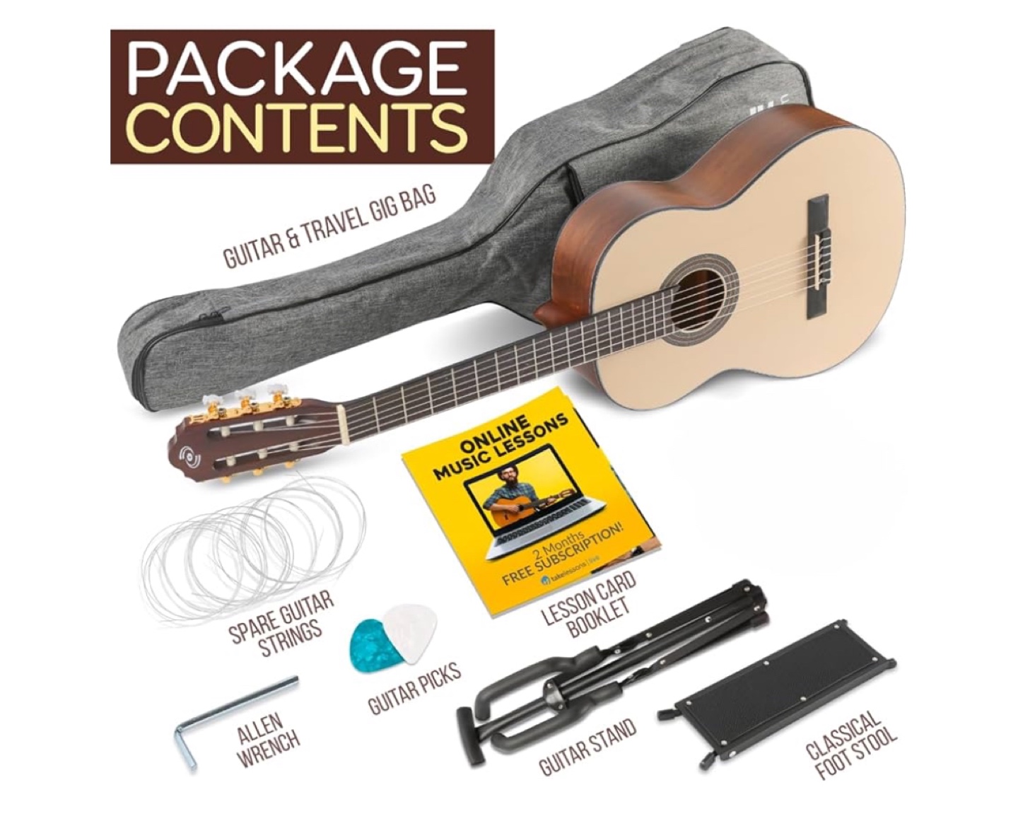 Classical Guitar with Gig Bag & Accessories - photo 3