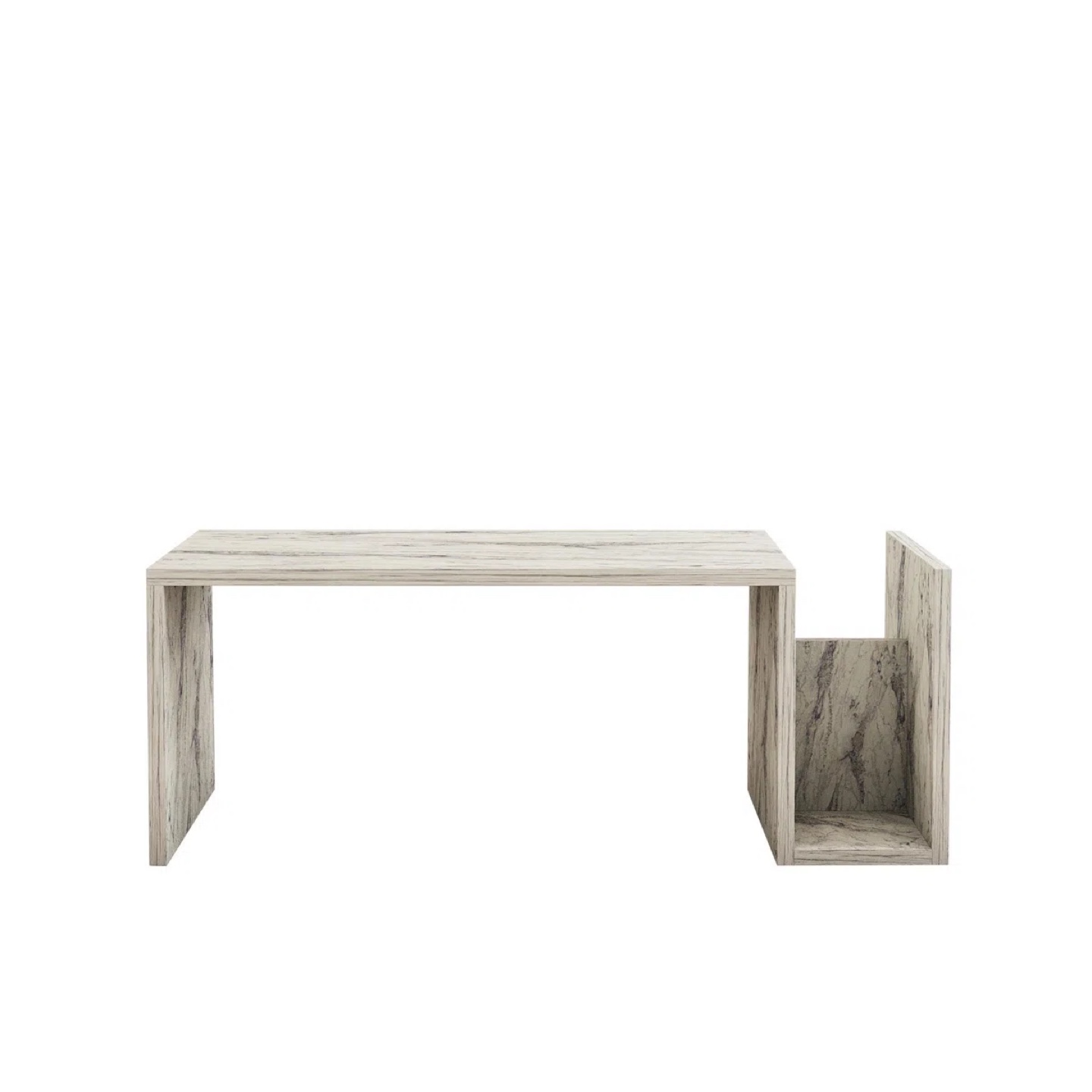 Marble Look Coffee Table with Storage - photo 2