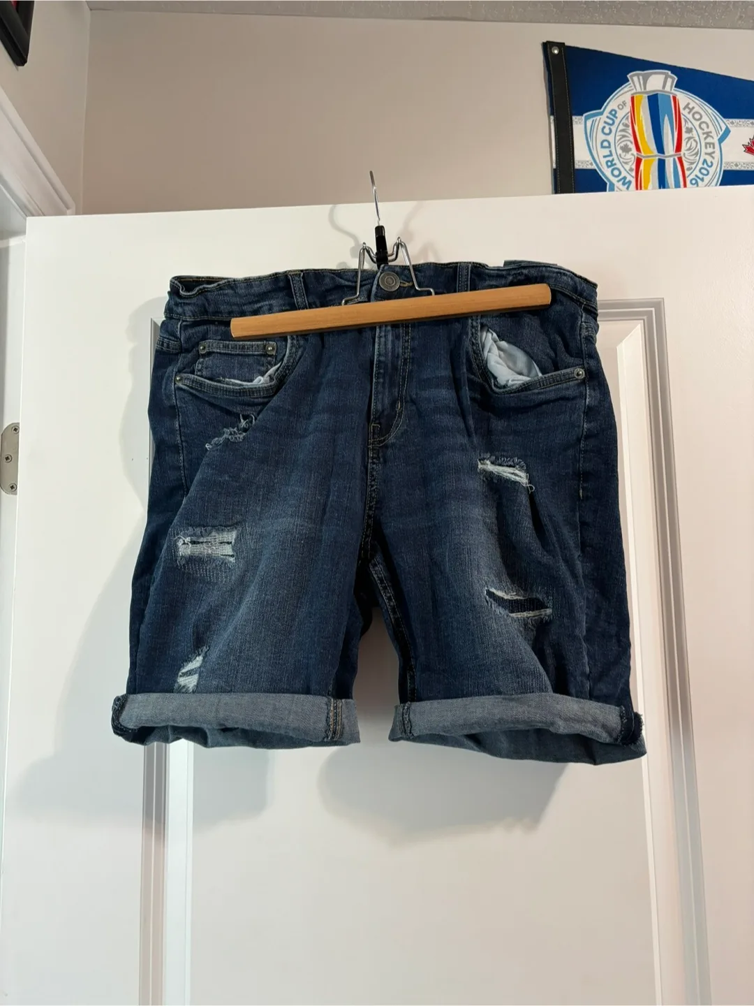 Navy Blue Jean Shorts thumbnail