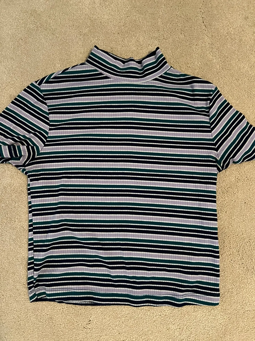 Striped Mock Neck Top thumbnail