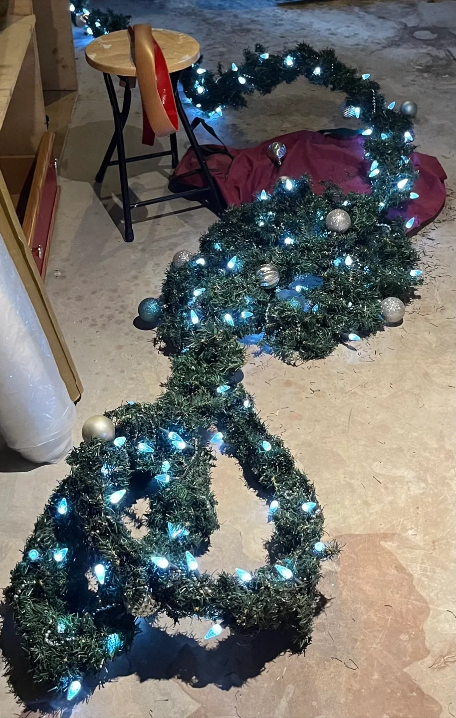 Christmas Garland with Lights and Ornaments thumbnail