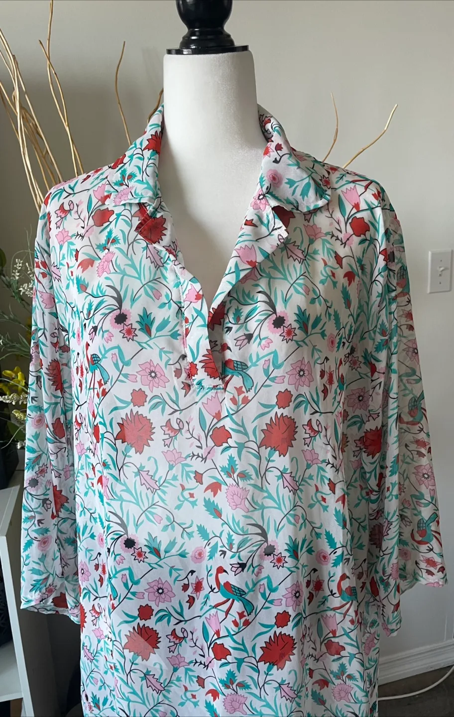 Floral Print Tunic Top thumbnail