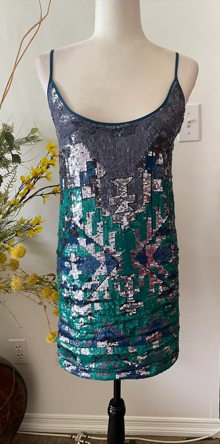 Sequin Dress - Green, Blue, Grey thumbnail