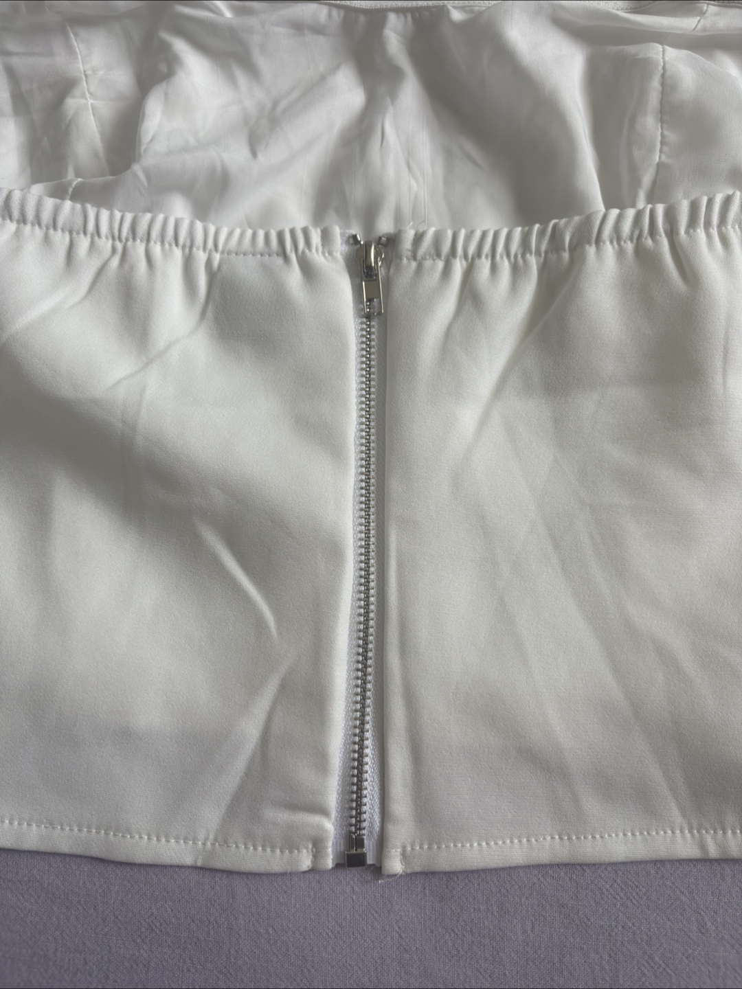 Elegant White Strapless Crop Top - photo 5