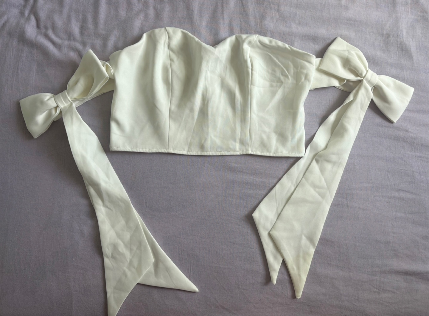 Elegant White Strapless Crop Top