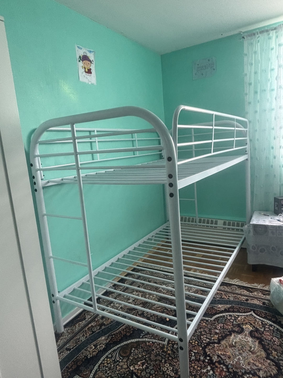 White Metal Bunk Bed Frame