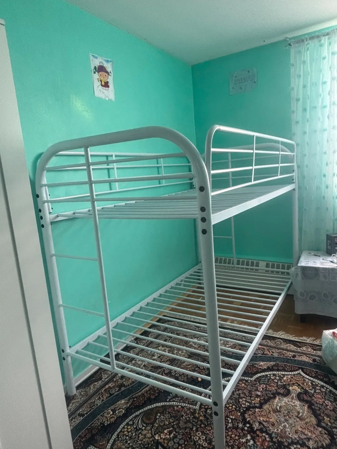 White Metal Bunk Bed Frame