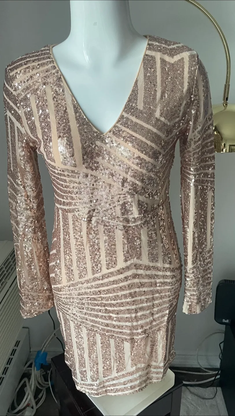 Sequin Long Sleeve Mini Dress thumbnail