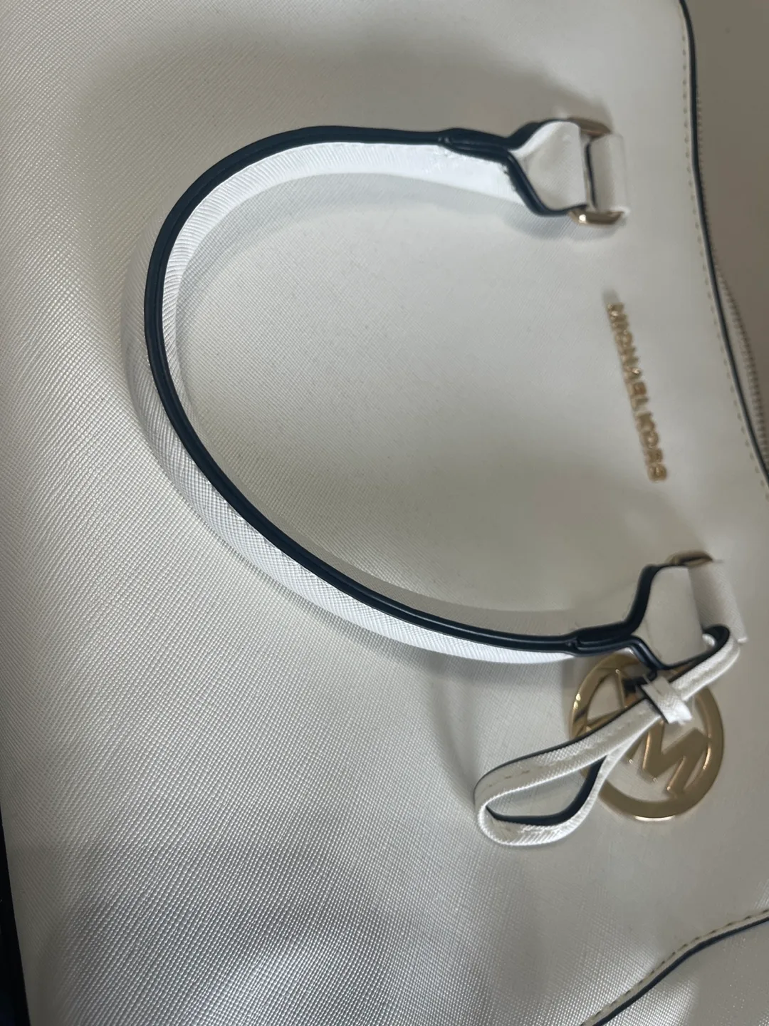 Michael Kors White Satchel purse image indicator(6)