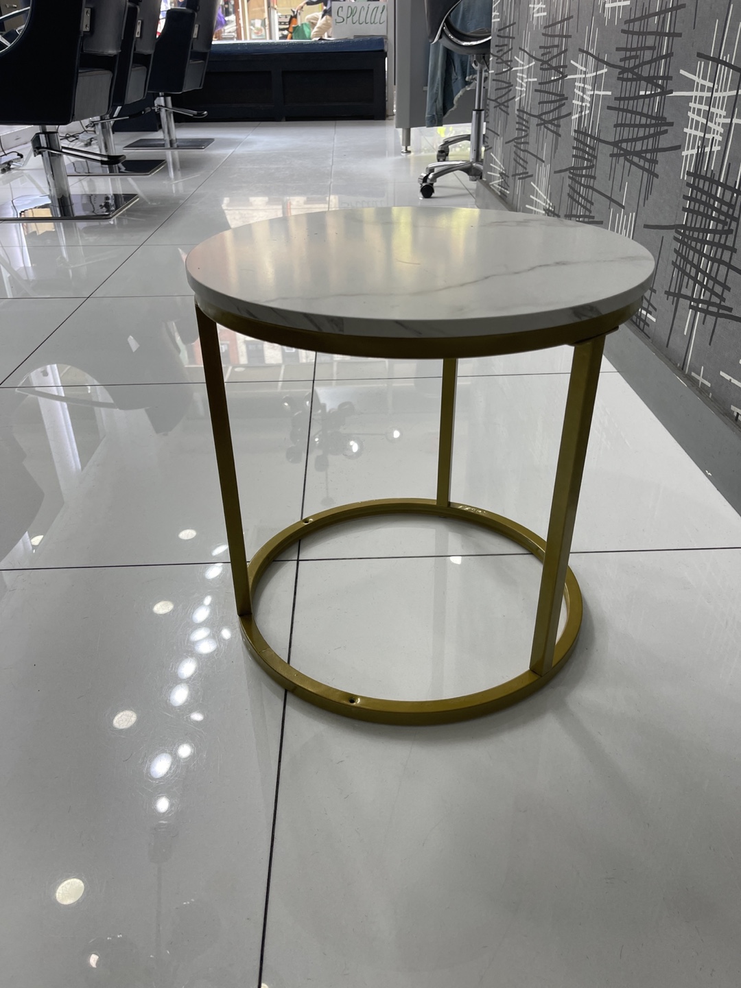 Round Marble Top Side Table