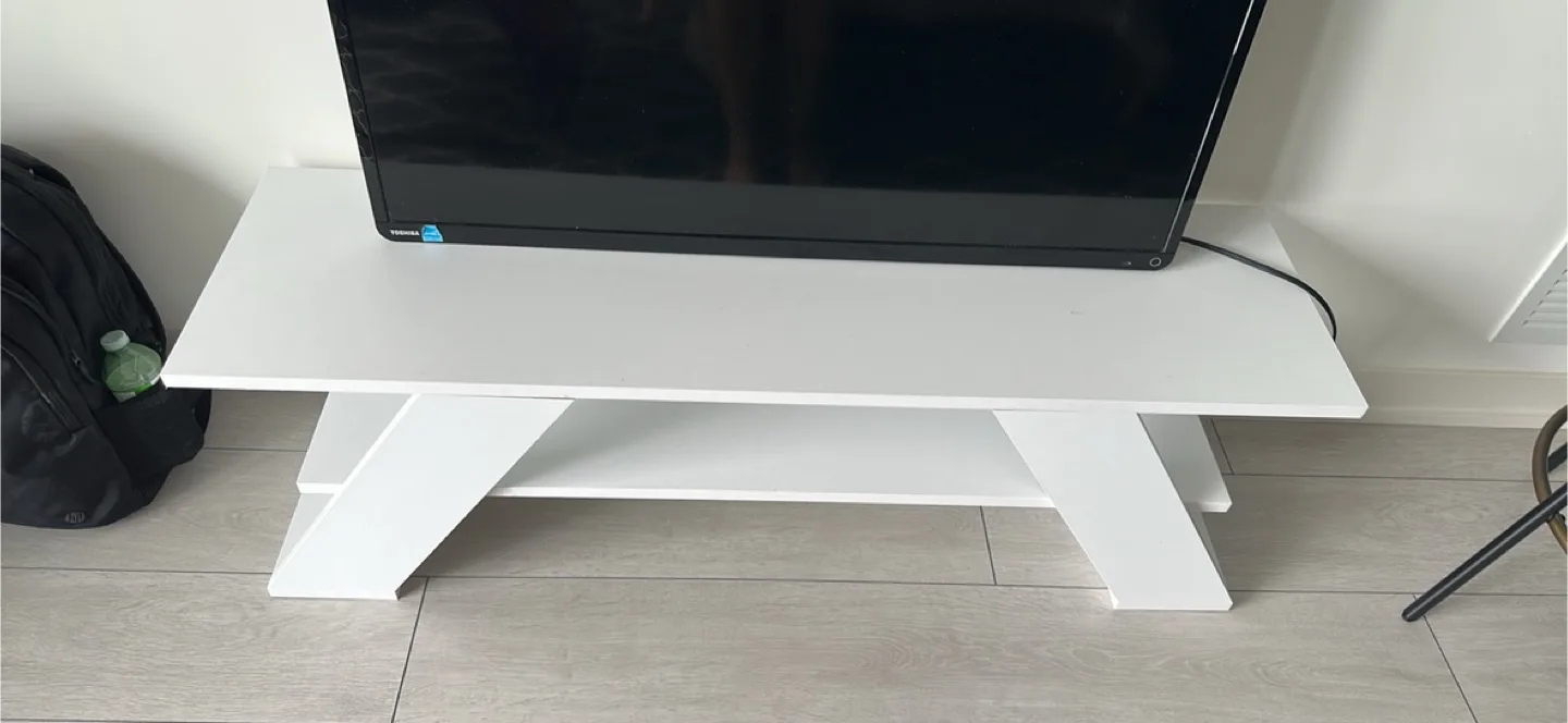 White TV Stand - 120cm Wide thumbnail