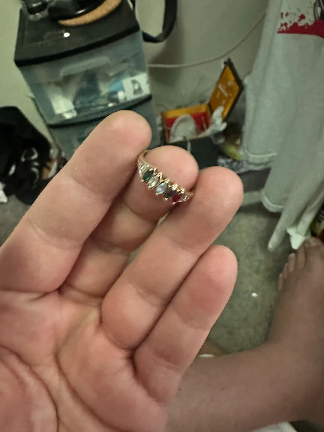 Vintage Gold Ring with Gemstones thumbnail