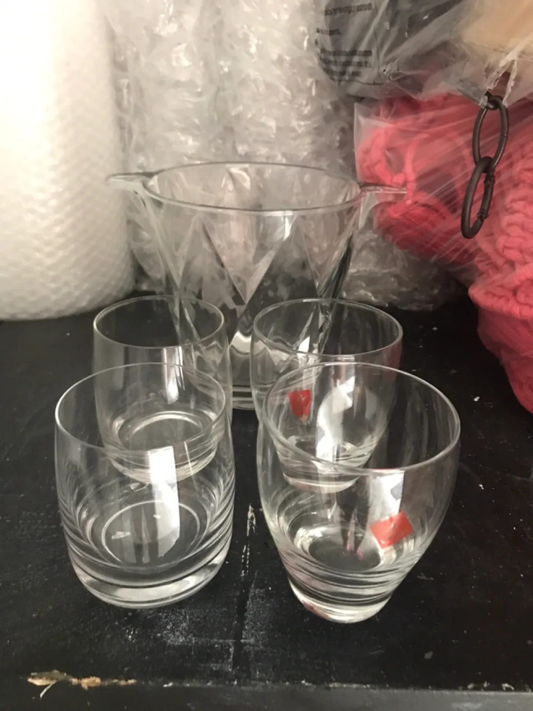 🇨🇦Glass Ice Bucket with 4 Tumblers thumbnail