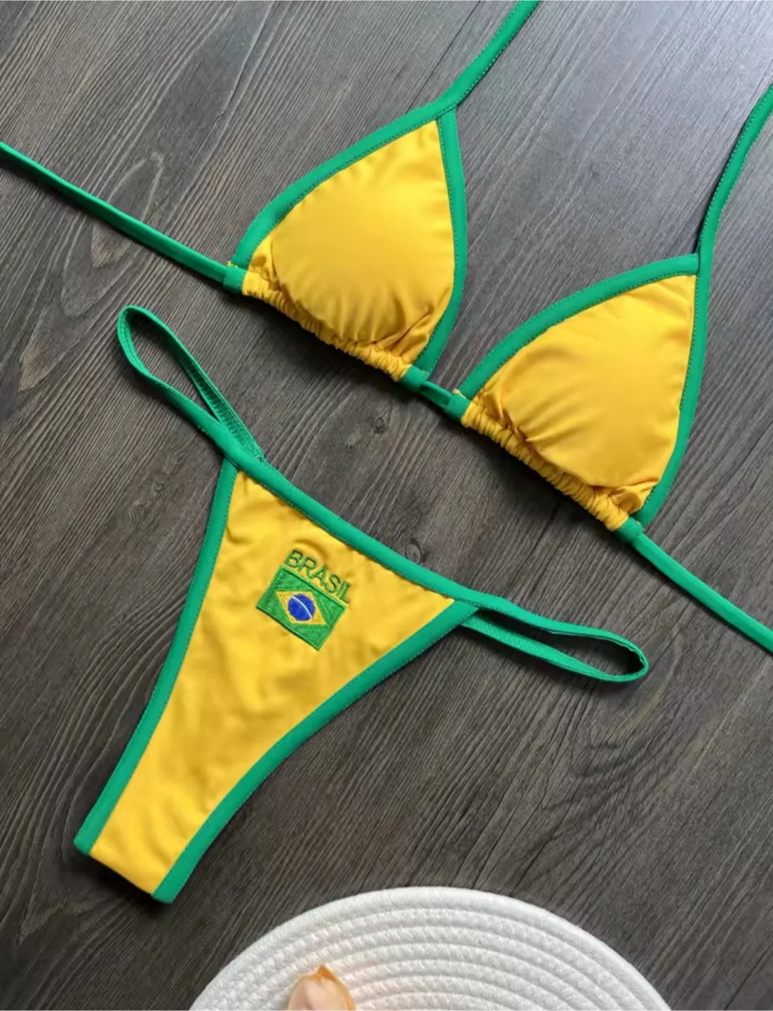 NWT Brasil Yellow & Green Bikini Set 🇨🇦 thumbnail