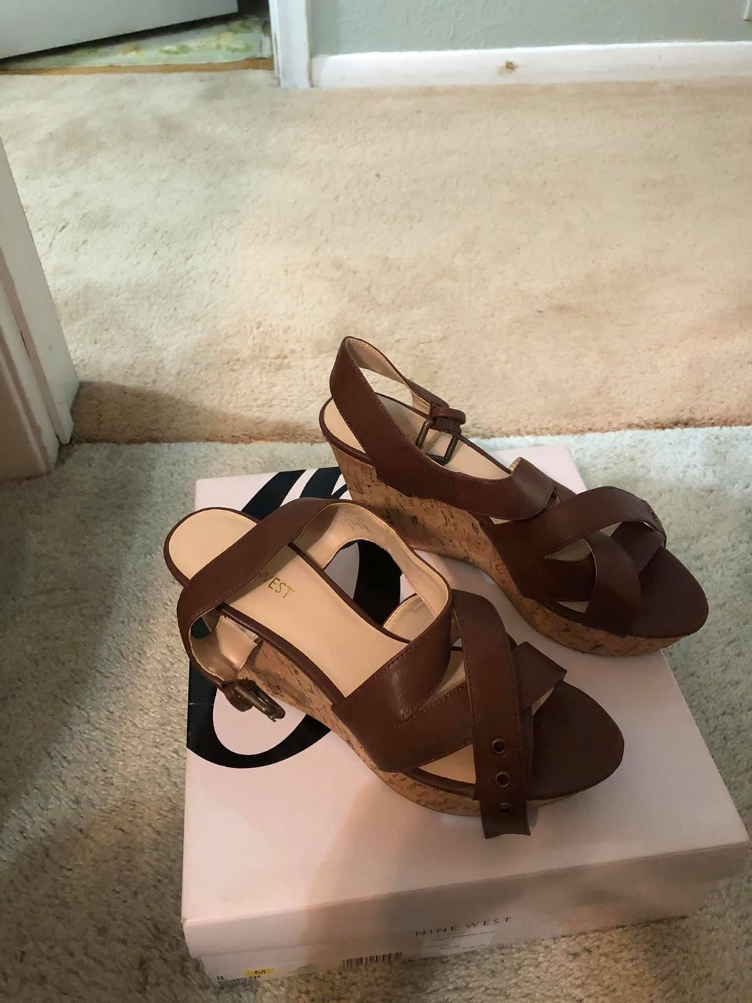 Nine West Brown Wedge Sandals - Size 8 - photo 4