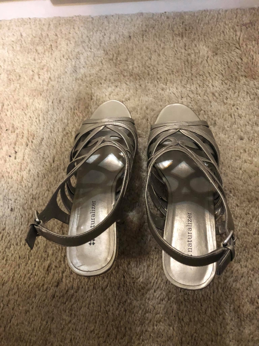 Naturalizer Silver Wedge Heels, Size 8 - photo 2