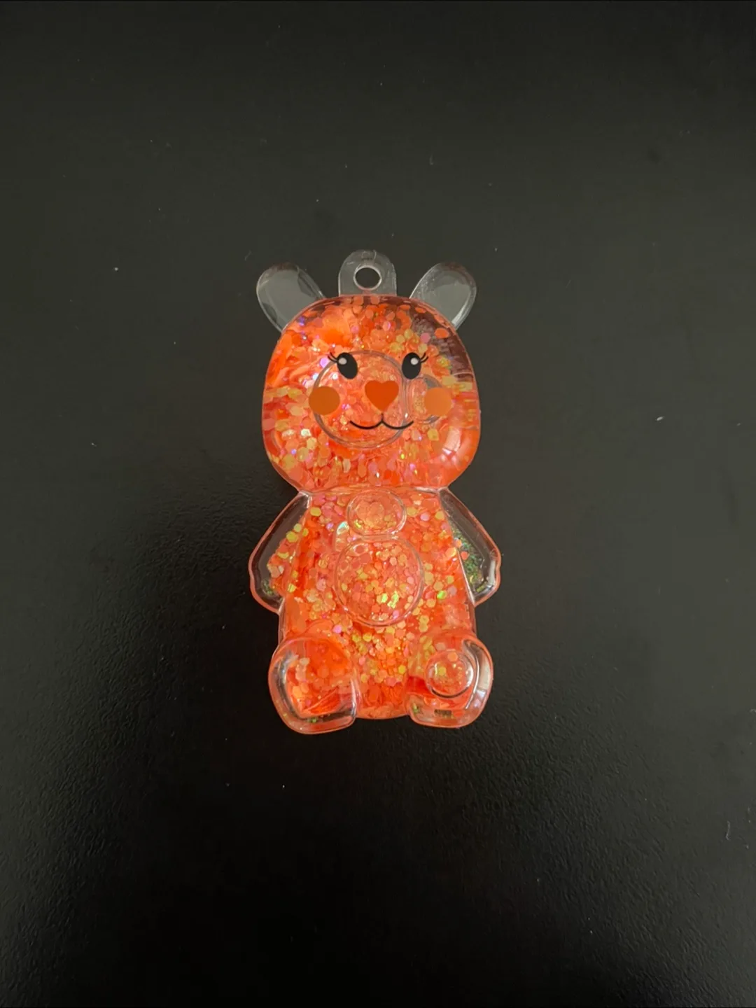 Orange Glitter Bear Keychain image indicator(2)