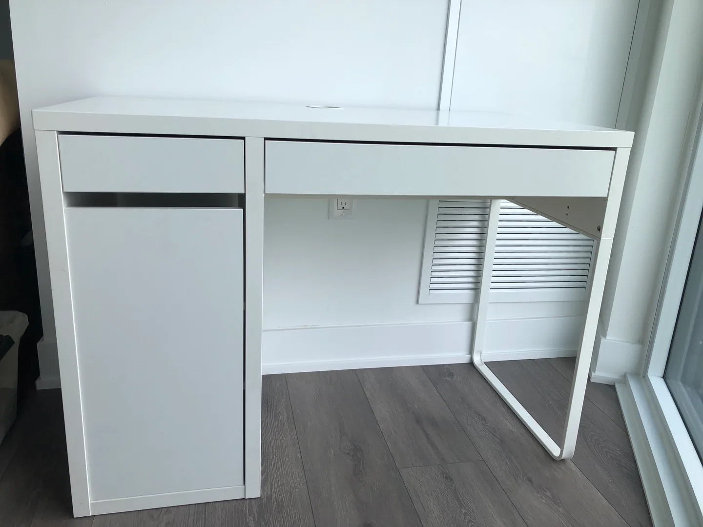 IKEA White Desk with Drawer and Cabinet thumbnail
