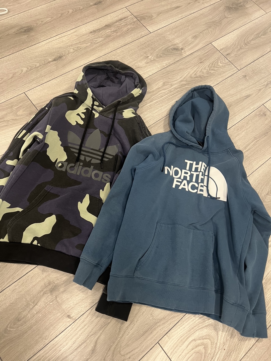 Adidas Camo Hoodie & The North Face Hoodie - Size S