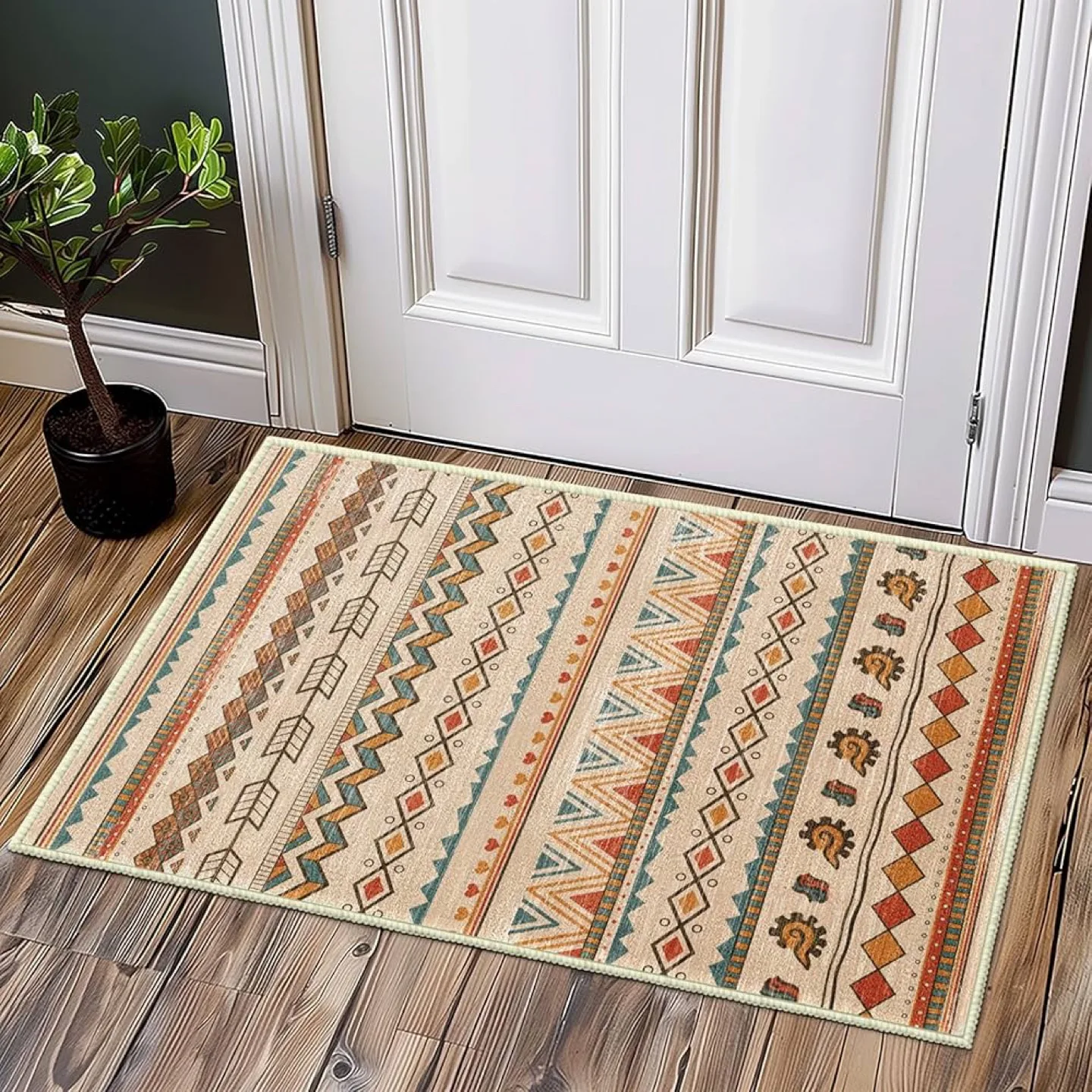 New Boho Front Door mat/ entryway 2x3 Rug thumbnail