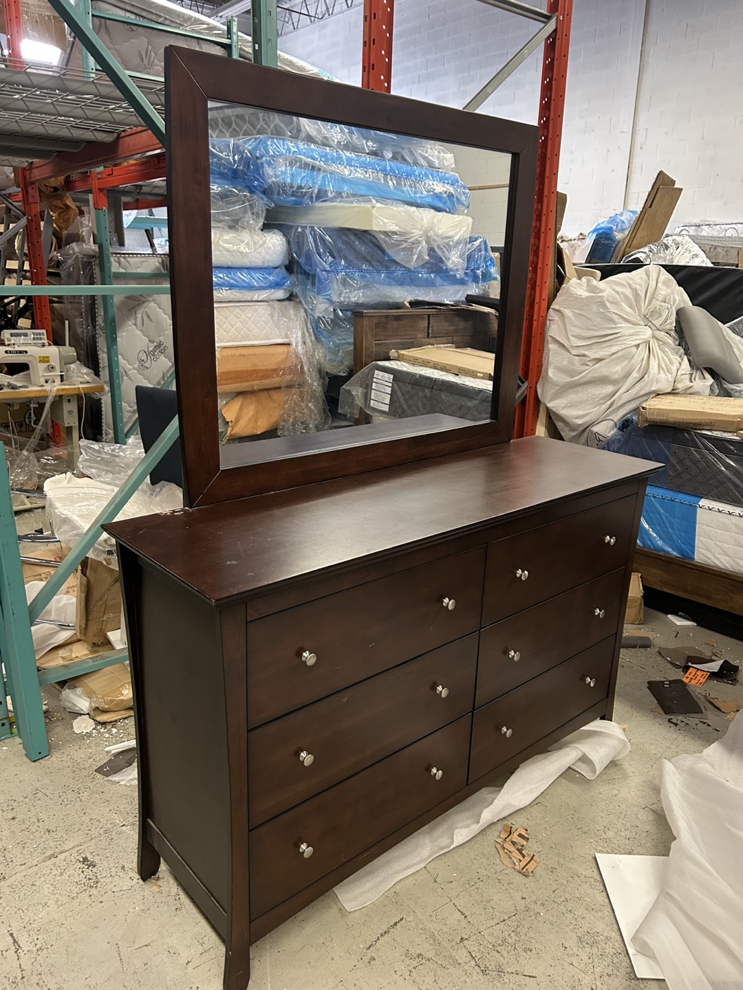Closing sale—floor model Dark Brown Dresser with Mirror