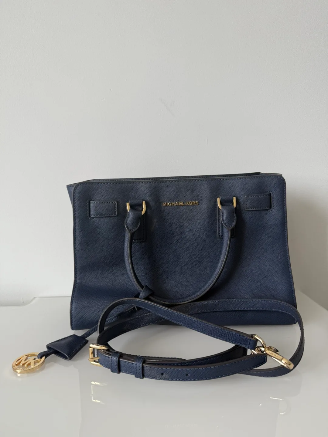 Michael Kors Navy Blue Satchel thumbnail