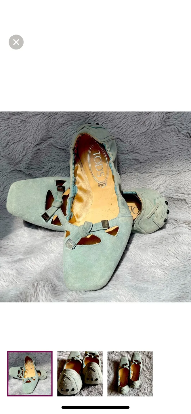Tod's Suede Leather Ballet Flats 6.5 thumbnail