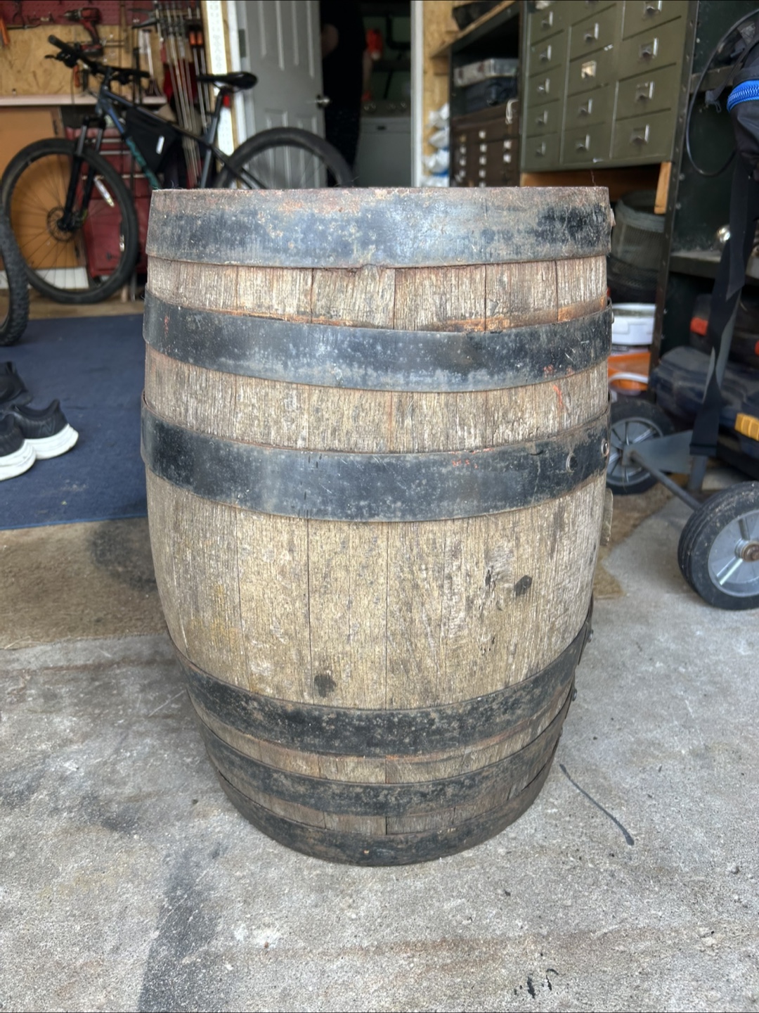 Rustic Wooden Barrel - 26" Height