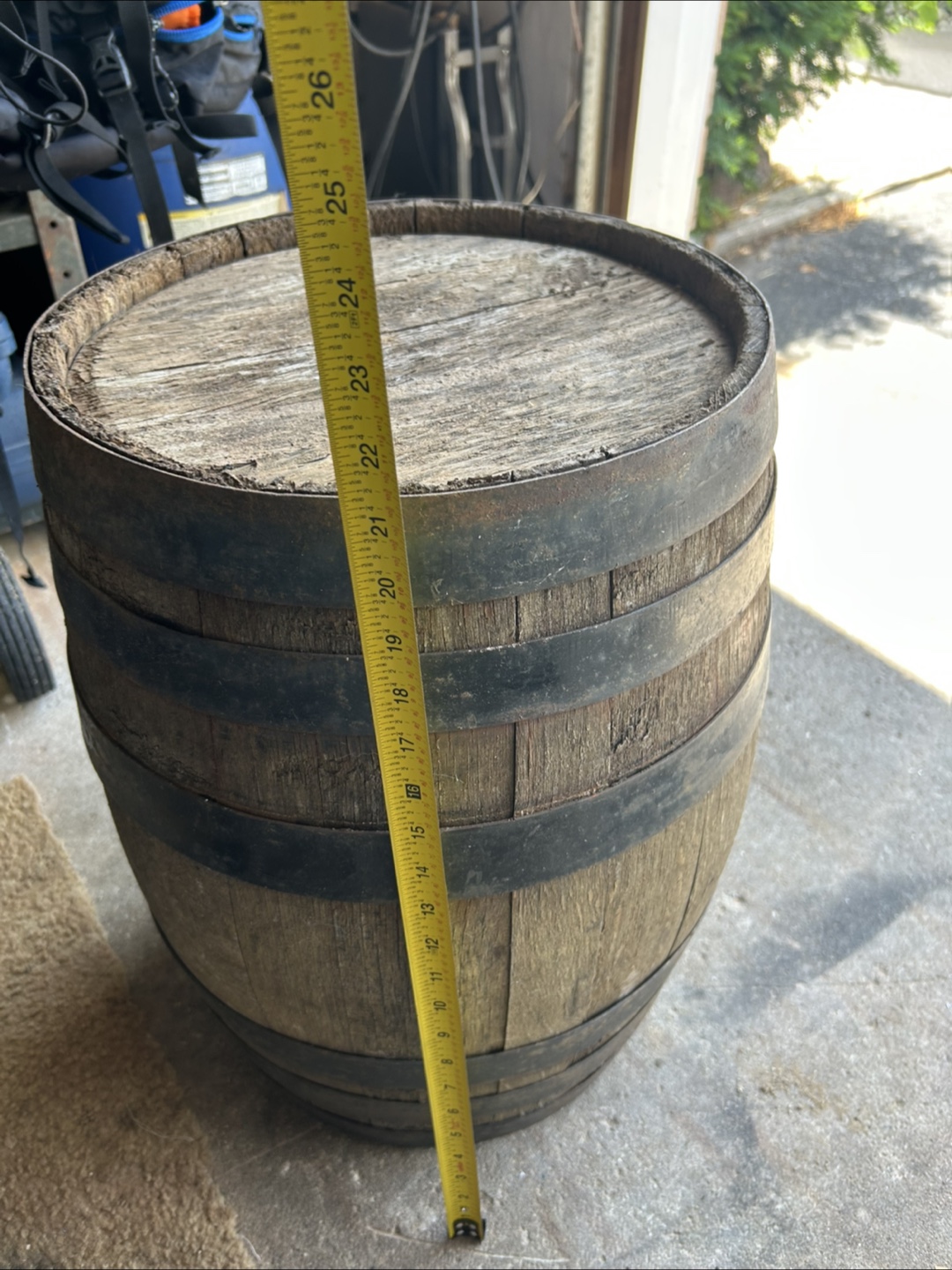 Rustic Wooden Barrel - 26" Height - photo 2