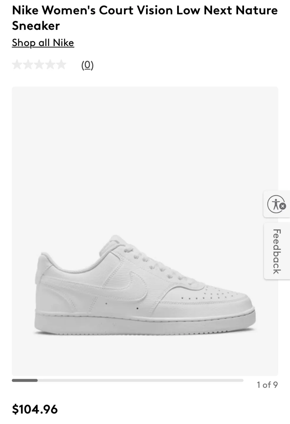 Nike Women's Court Vision Low NN - Size 6 image indicator(10)