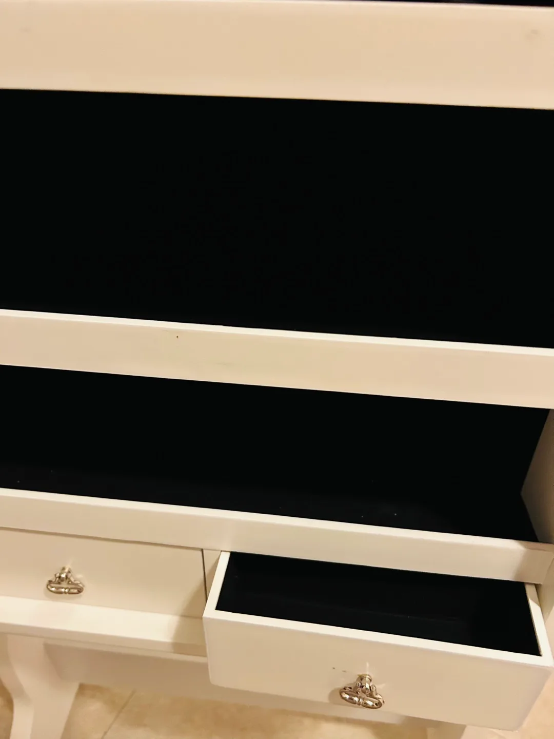 White Cheval Mirror Jewellery Armoire image indicator(4)