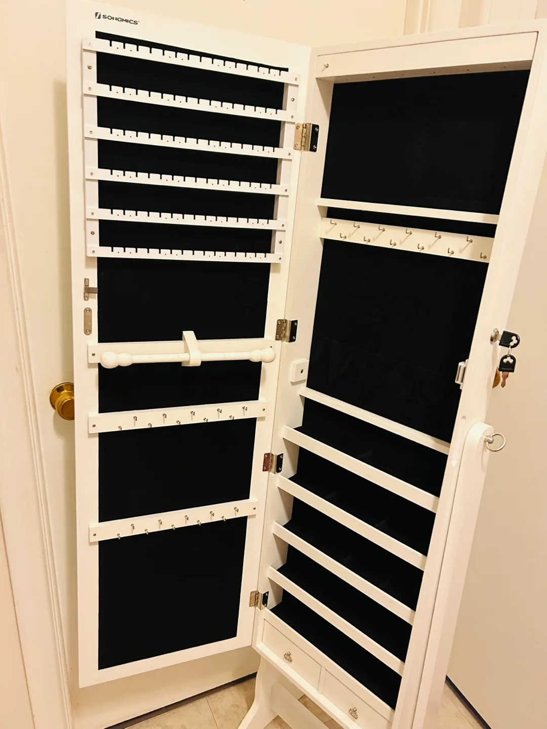 White Cheval Mirror Jewellery Armoire image indicator(2)