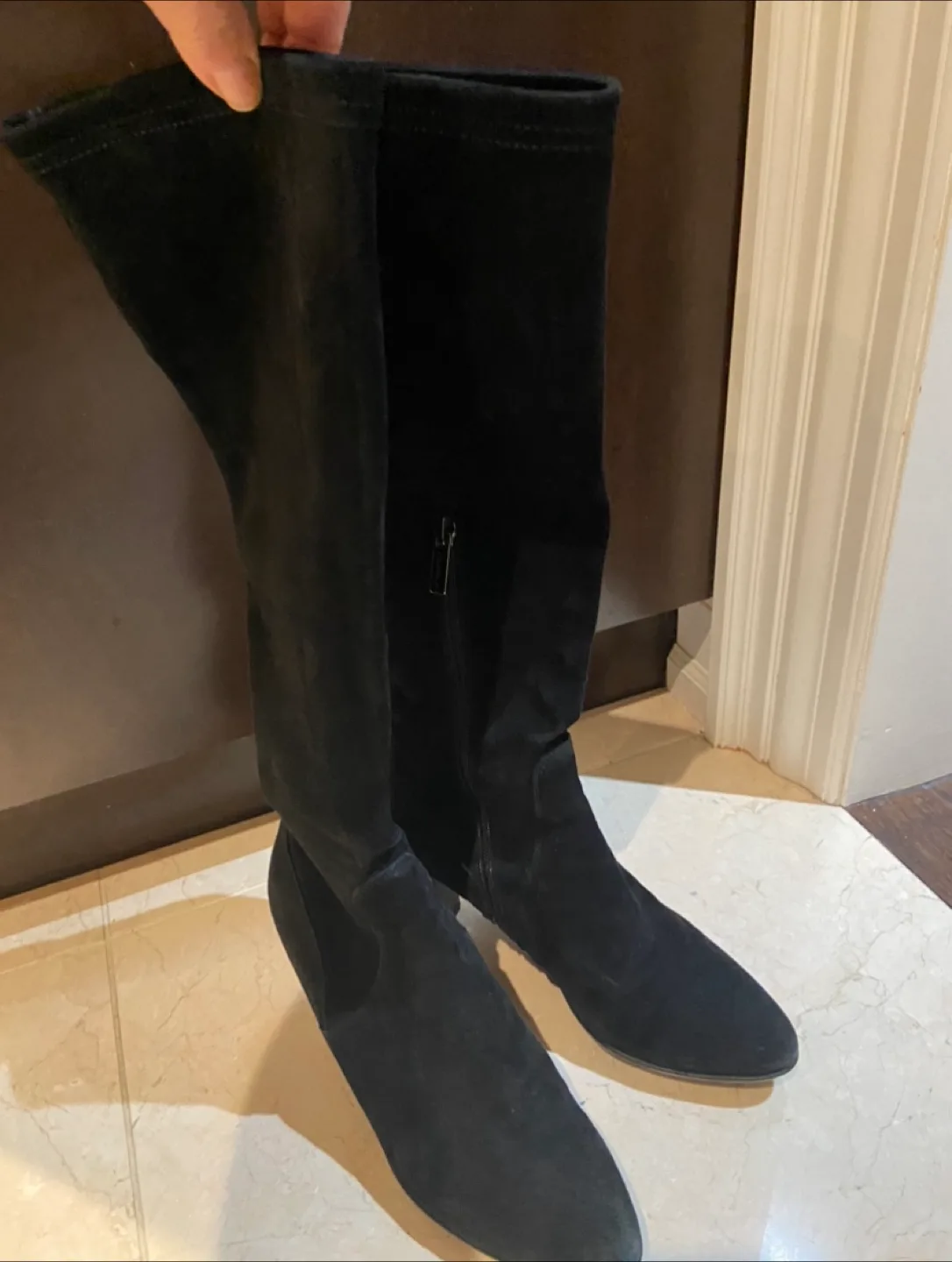 Aquatalia Black Suede Boots - Size 7 image indicator(2)