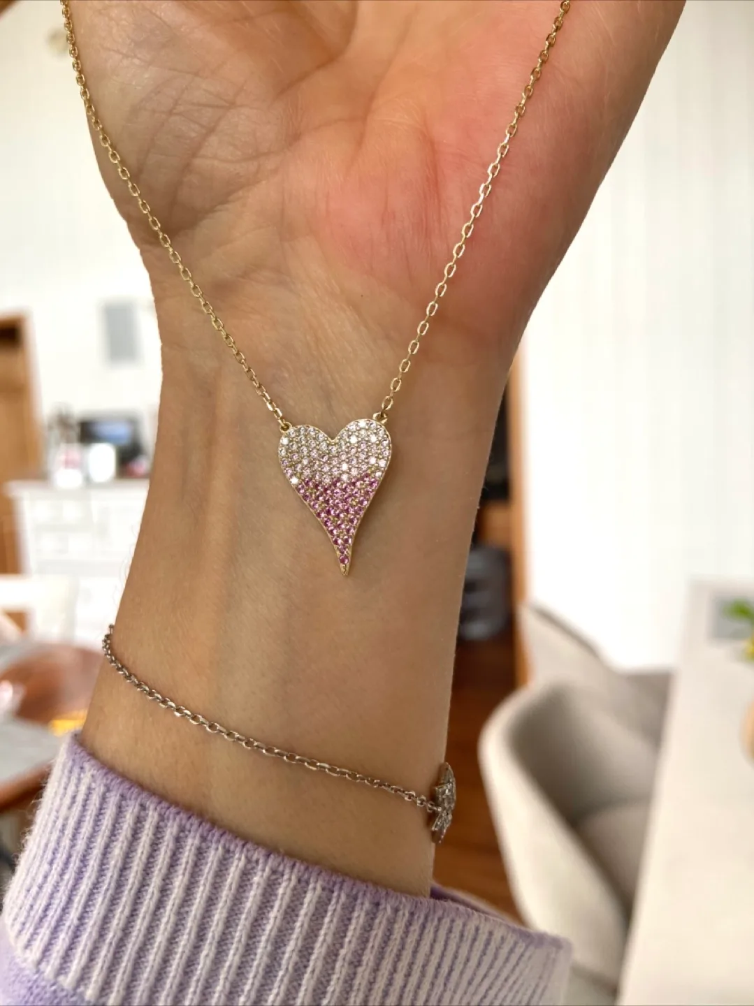 Heart Pendant Necklace - 14 kt Gold Vermeil thumbnail