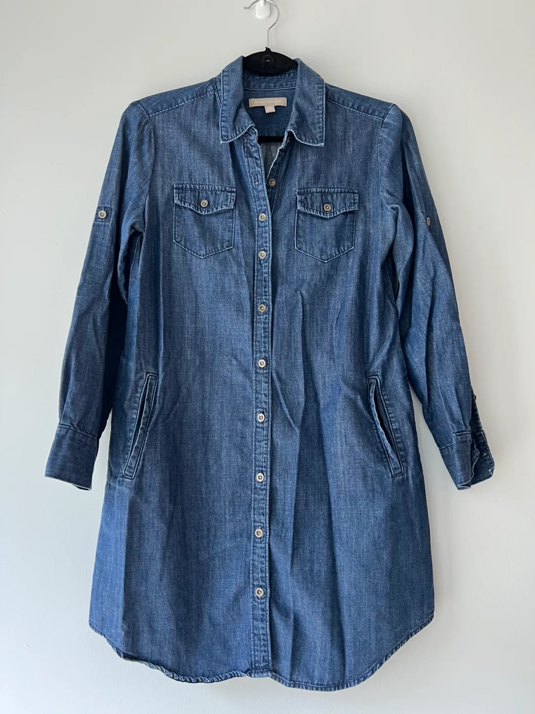 Banana Republic Denim Shirt Dress - Size 4P thumbnail