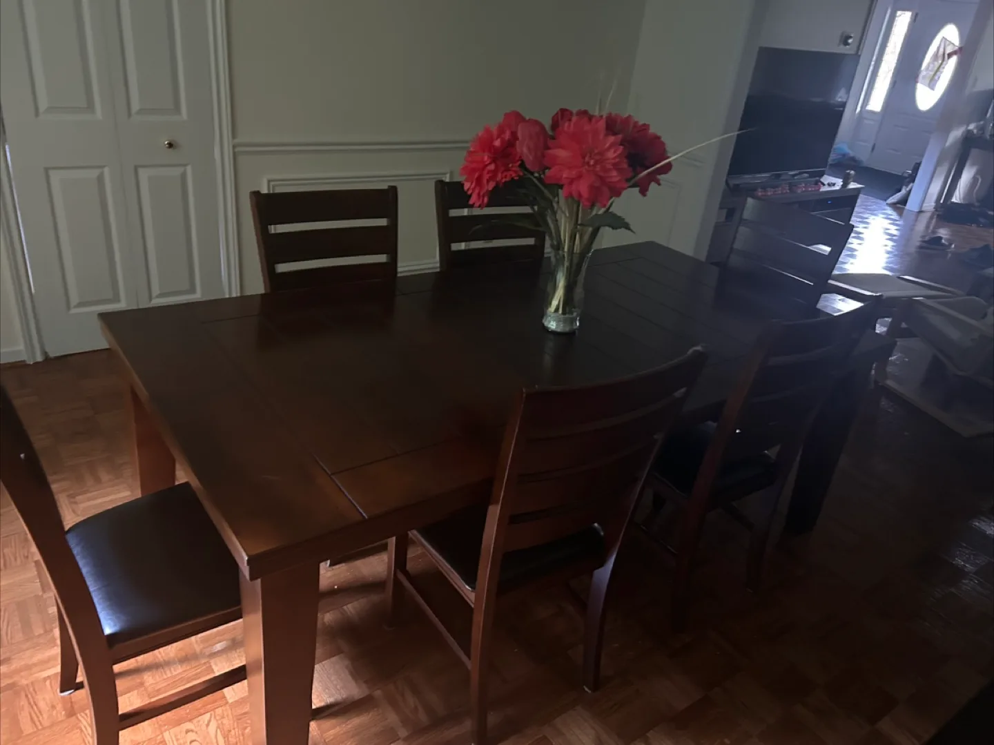 Wooden Dining Table with 8 chairs and Buffet table thumbnail
