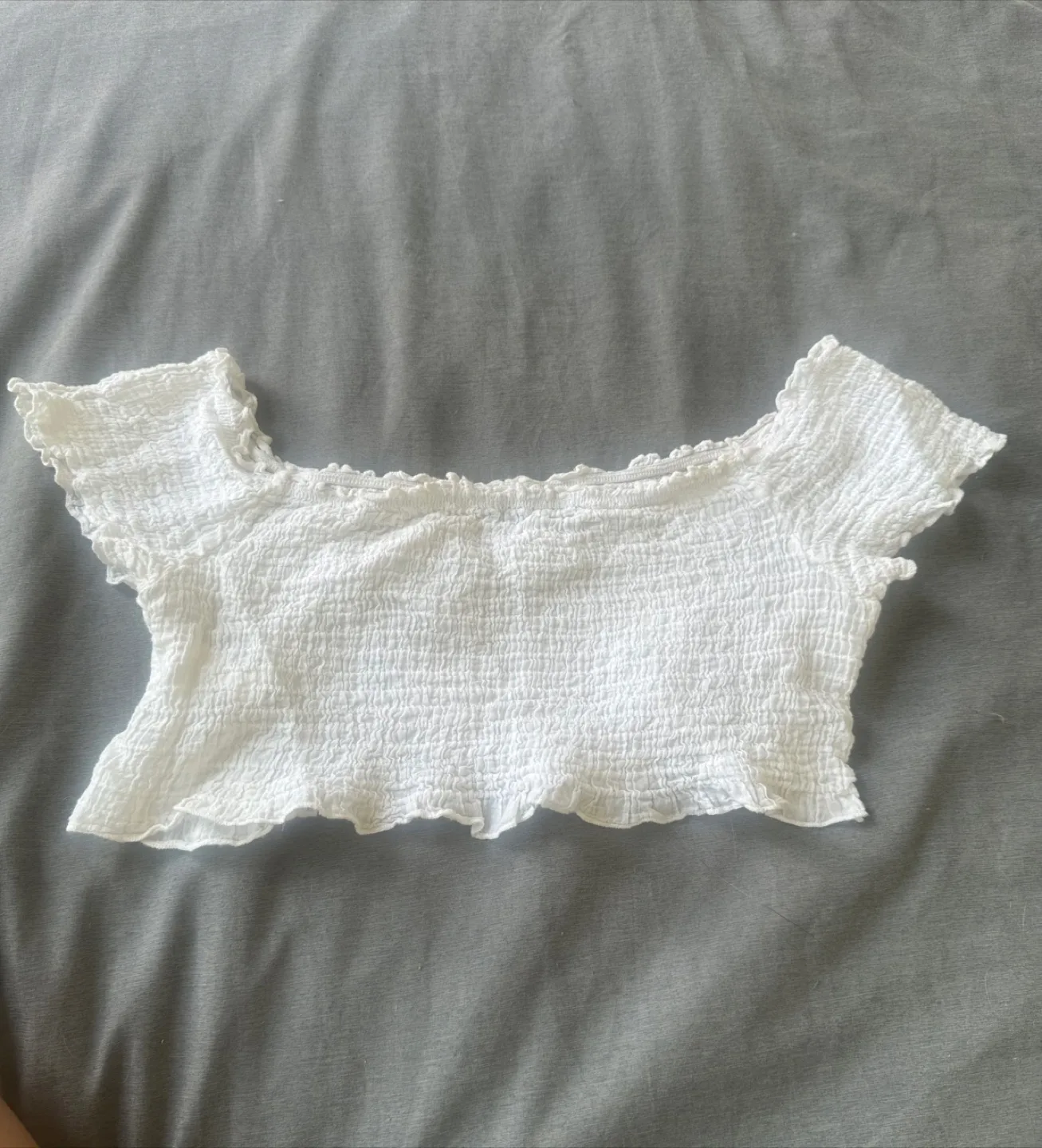 100% cotton White Off-Shoulder Top 🇨🇦by NastyGal- Size M image indicator(6)