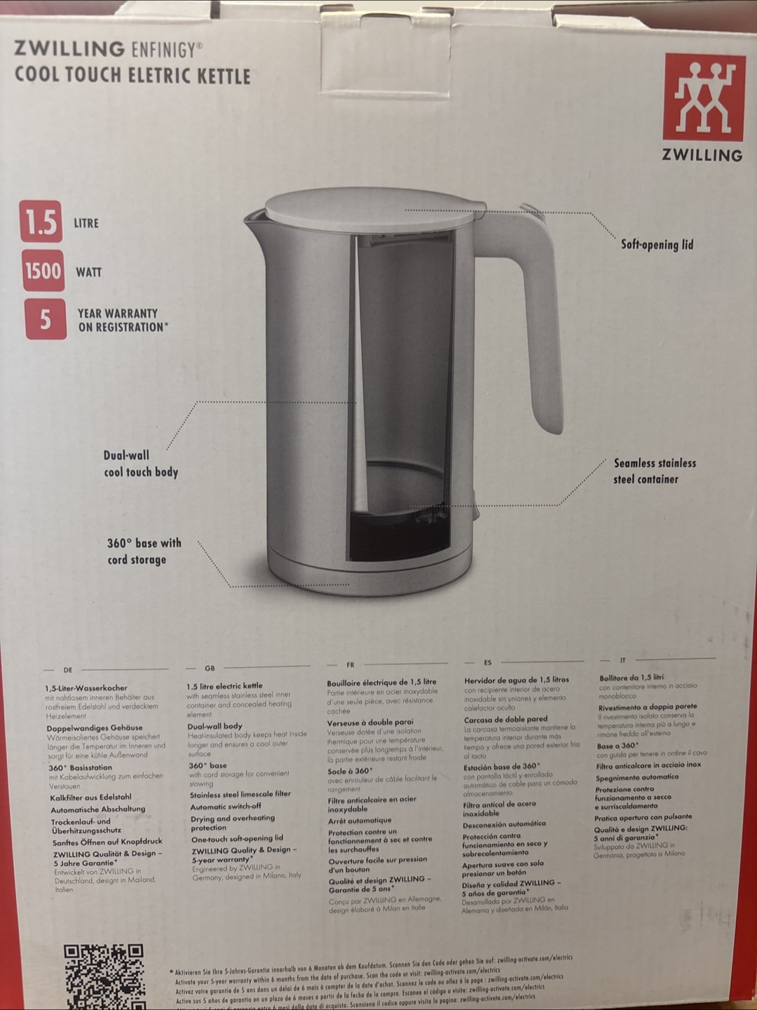 Zwilling Cool Touch Electric Kettle - 1.5L - photo 2